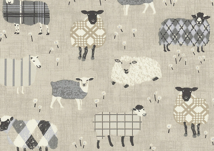 Baa Baa, Charcoal - Roman Blind - Image 6